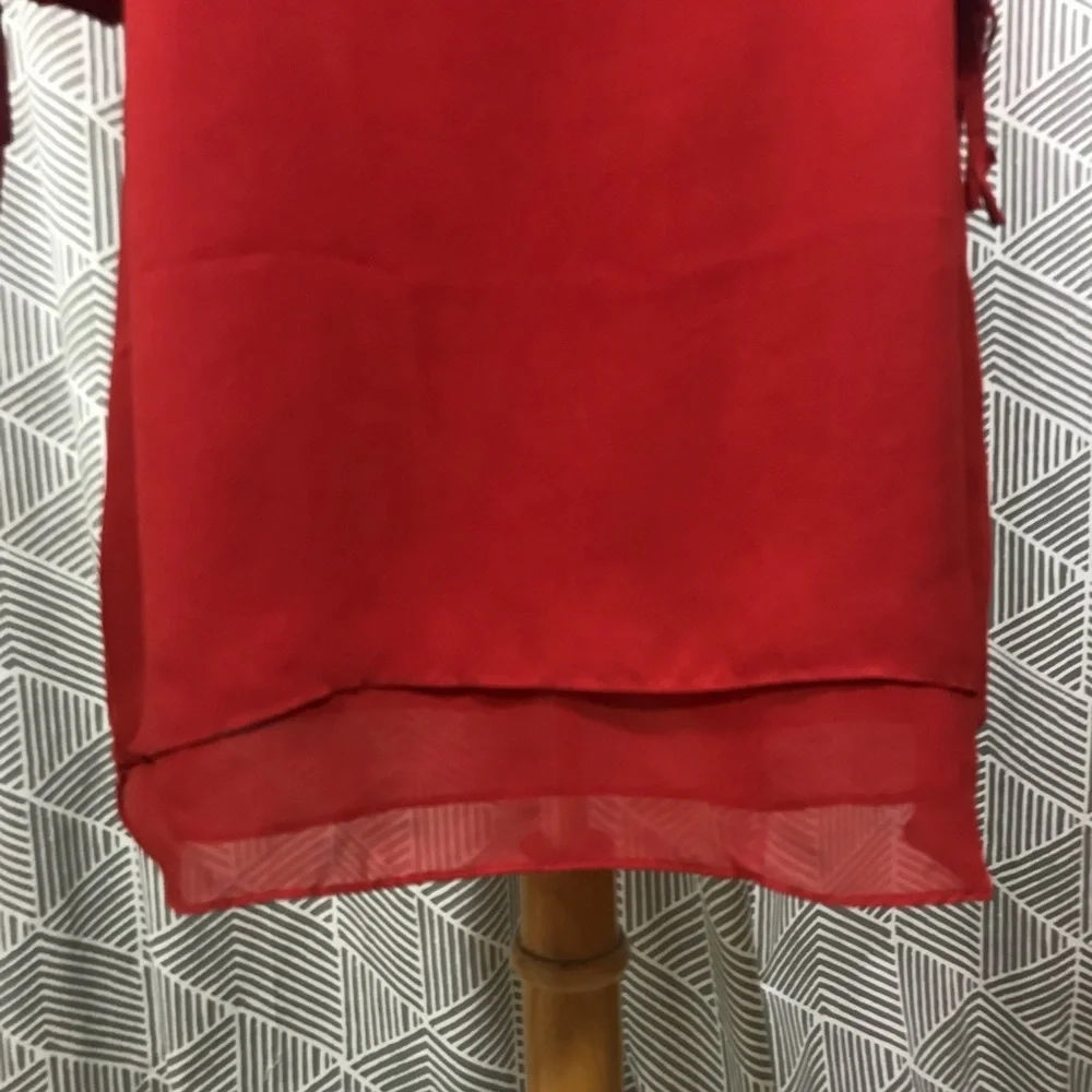 Red Scoop Neck Bell Sleeve Dress